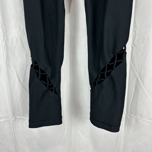 90 Degree By Reflex Black High-Waist Mesh Detail Leggings Size XS - Picture 4 of 6